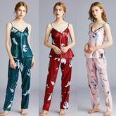Silk-Look Sling 2-Piece Pyjama Set – Lightweight Women’s Sleepwear - NOIRPYJAMA